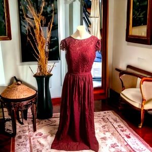 Burgundy For Her and For Him Bridesmaid Dress